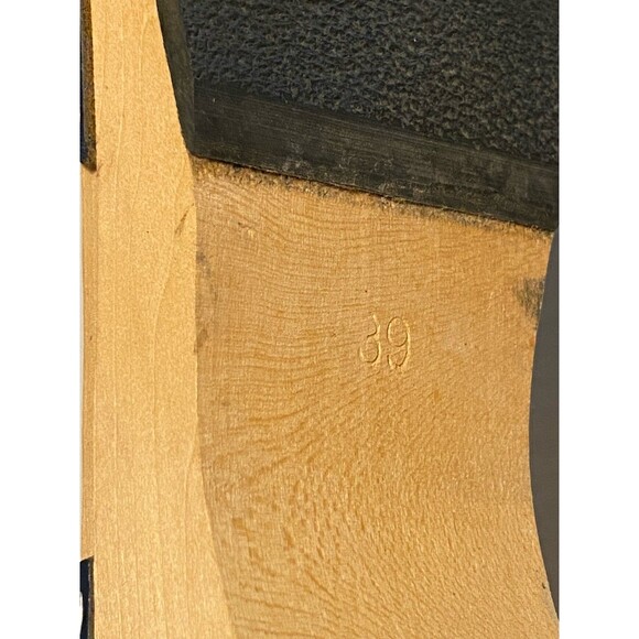 Swedish Hasbeens Peep Toe Clogs Sandals Women's Sz 39 Leather 8.5/9 Navy Blue - Picture 10 of 16